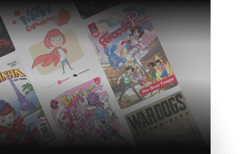 Imagem de quadrinhos na diagonal